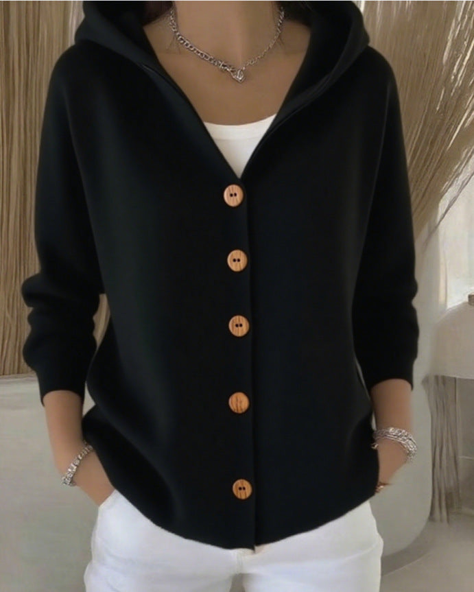 Darienne™ | Strickjacke mit Kapuze und Knöpfen
