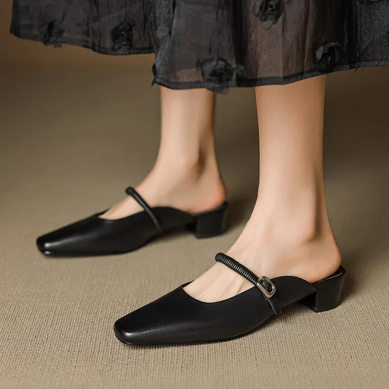 Mule Mary Jane aus echtem Leder