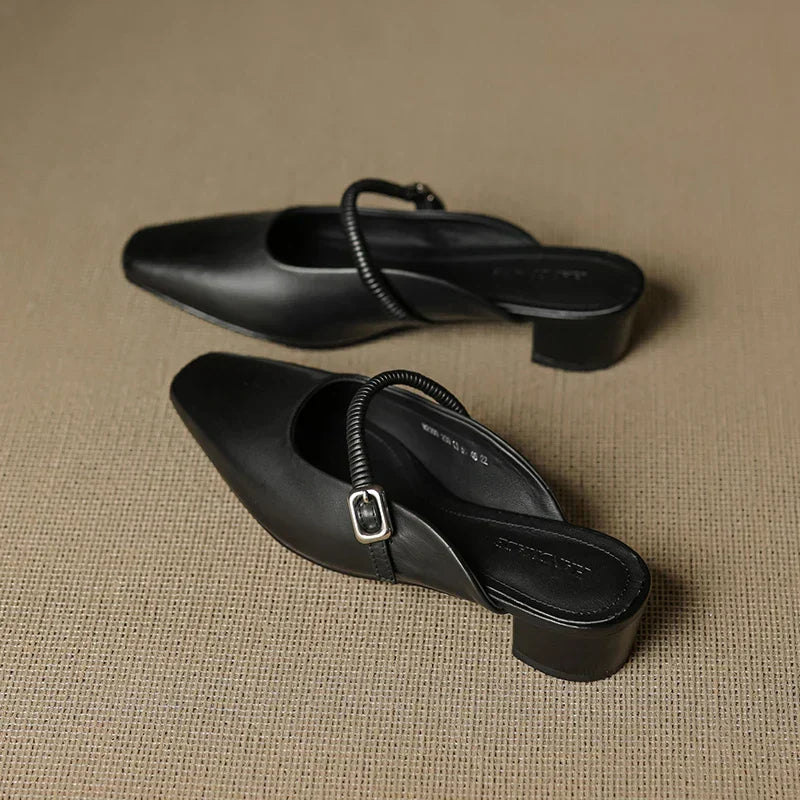 Mule Mary Jane aus echtem Leder