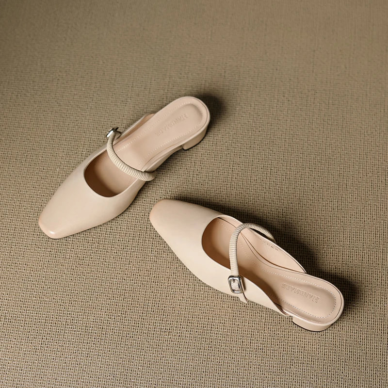 Mule Mary Jane aus echtem Leder