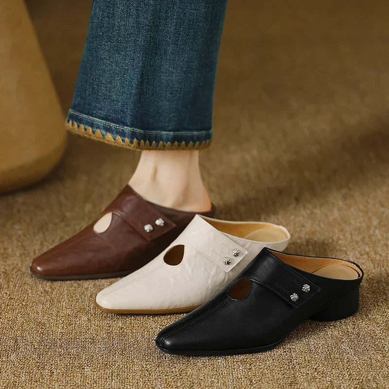 Mule aus echtem Leder Agnit