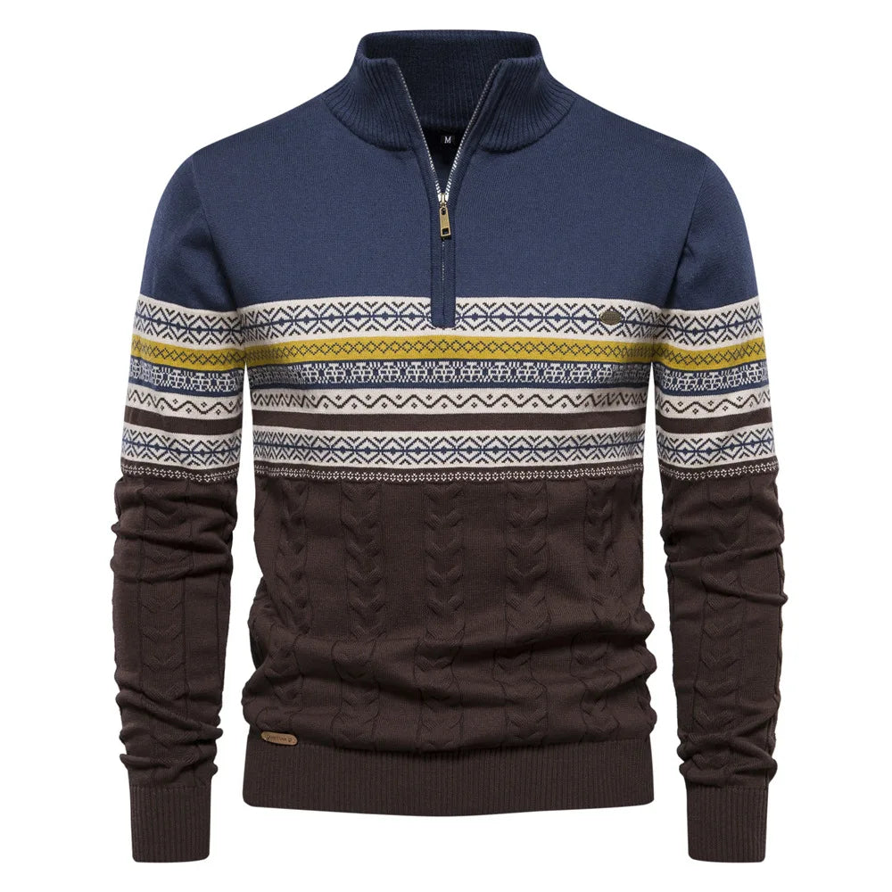Henry™ - Stilvoller Fair Isle Halbzip-Pullover