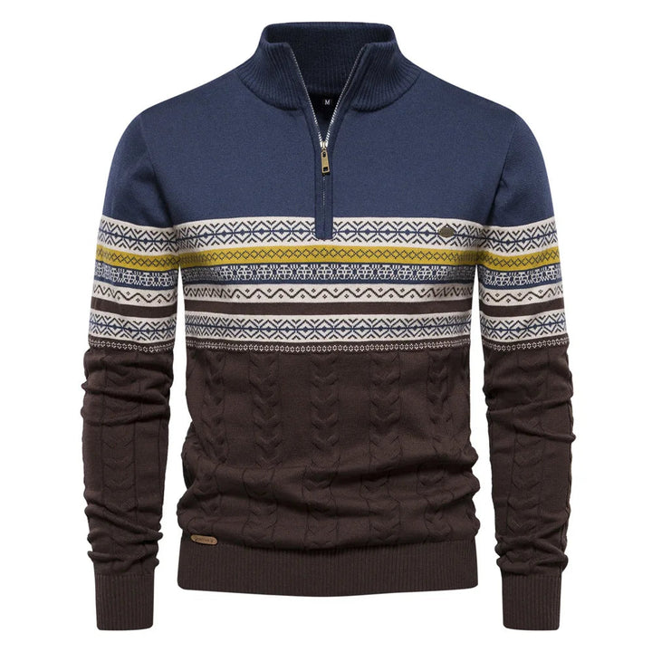 Henry™ - Stilvoller Fair Isle Halbzip-Pullover