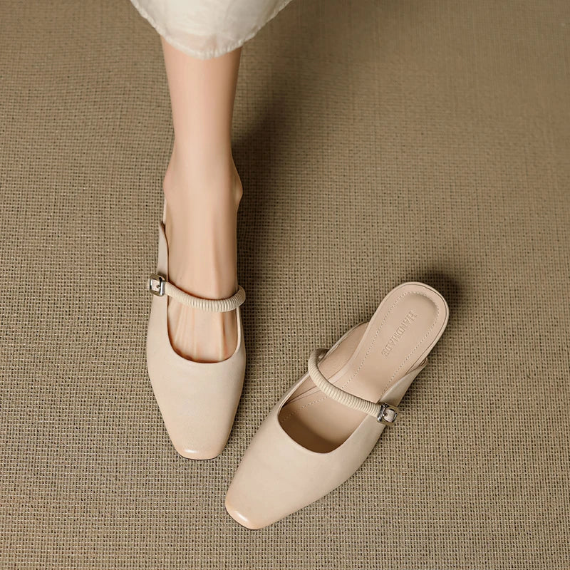 Mule Mary Jane aus echtem Leder