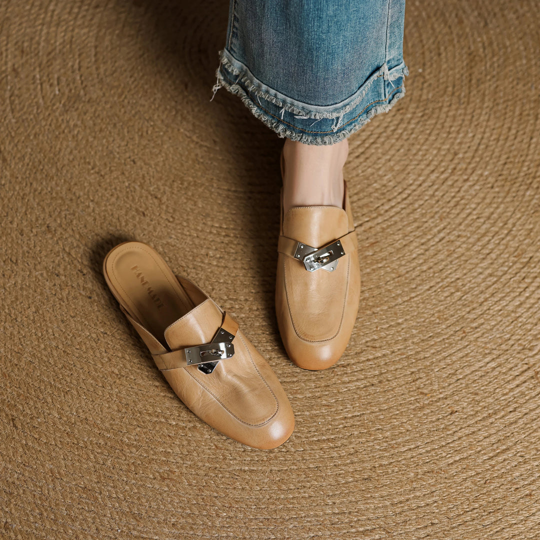Mules aus echtem Leder Carla