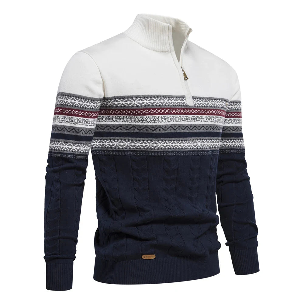 Henry™ - Stilvoller Fair Isle Halbzip-Pullover