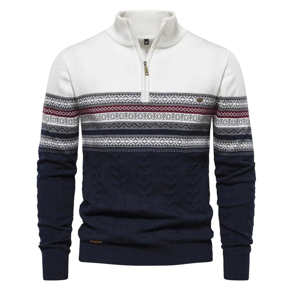 Henry™ - Stilvoller Fair Isle Halbzip-Pullover