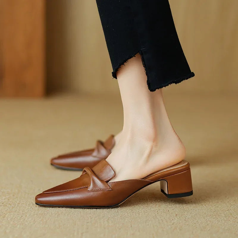 Mule aus echtem Leder Alaya