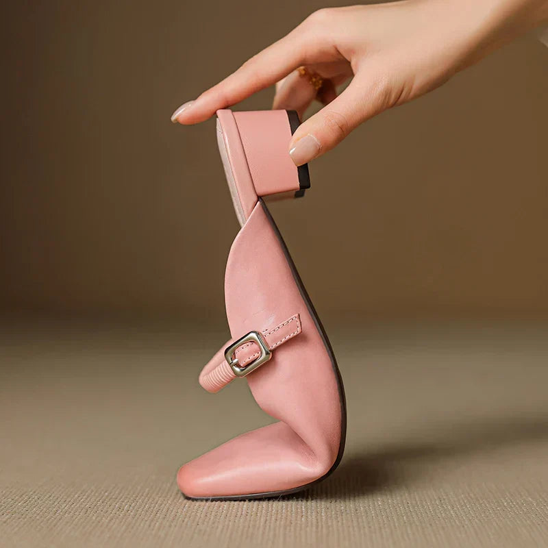 Mule Mary Jane aus echtem Leder