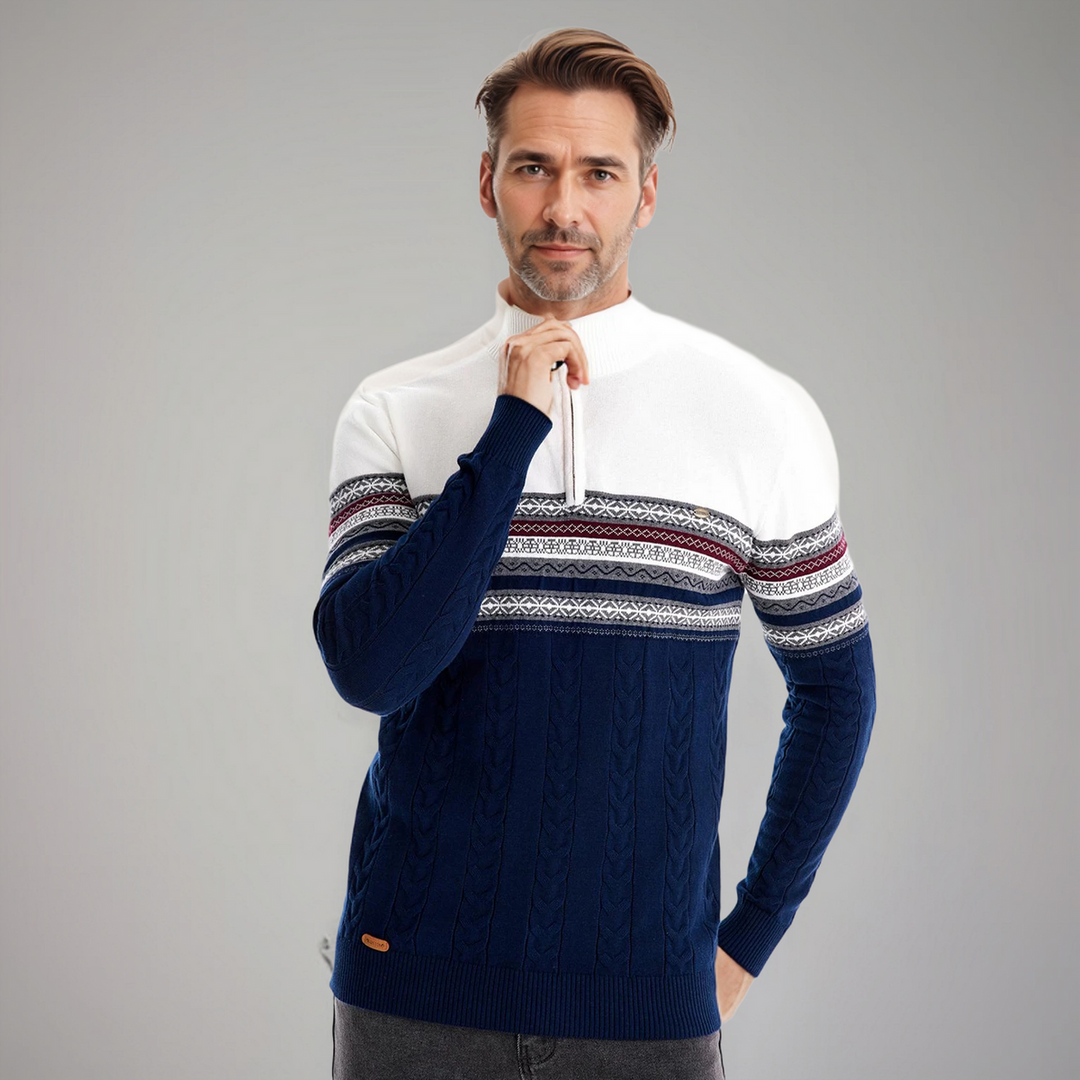 Henry™ - Stilvoller Fair Isle Halbzip-Pullover