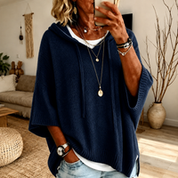 Juliette – Navy Blauer Poncho Pullover