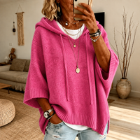 Chloe – Pink Poncho Pullover