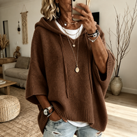 Louise – Brauner Poncho-Pullover