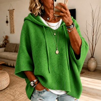 Margaux – Grüner Poncho-Pullover