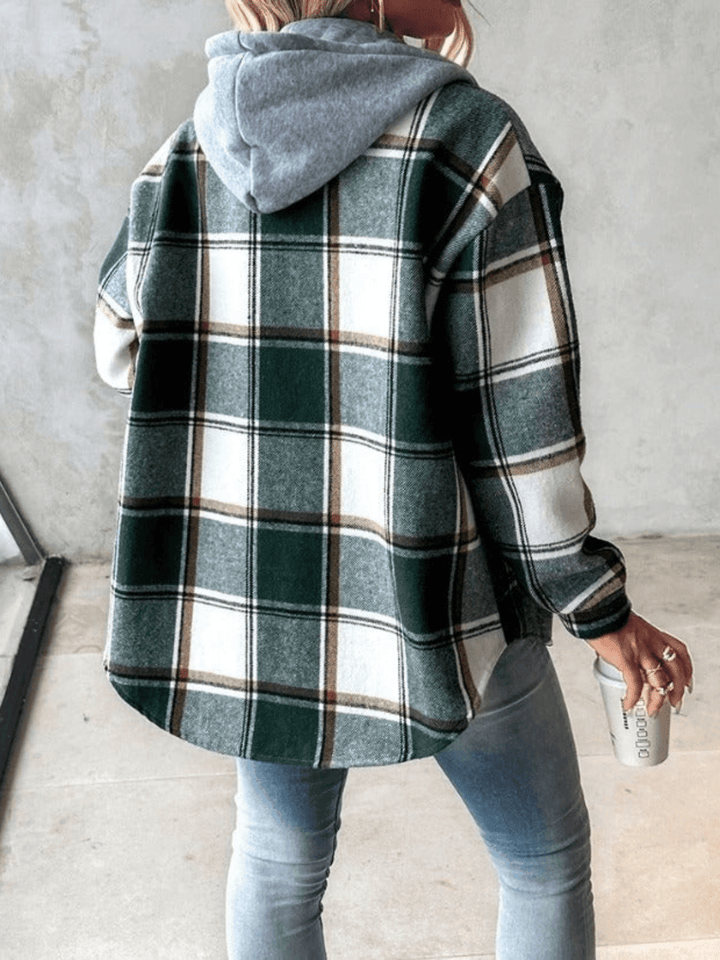 Harlow | Karierte Hemdjacke mit Kapuze