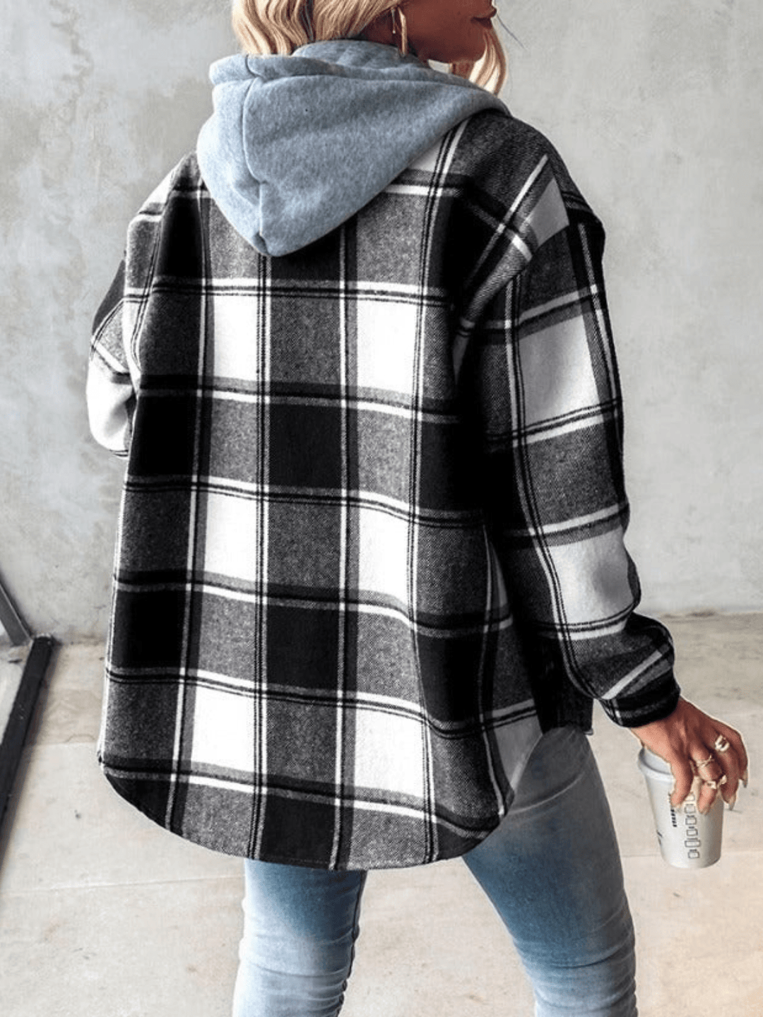 Harlow | Karierte Hemdjacke mit Kapuze