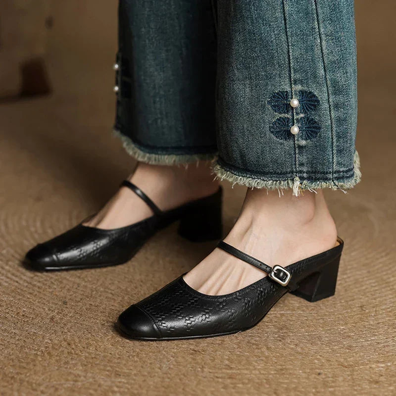 Mule aus echtem Leder