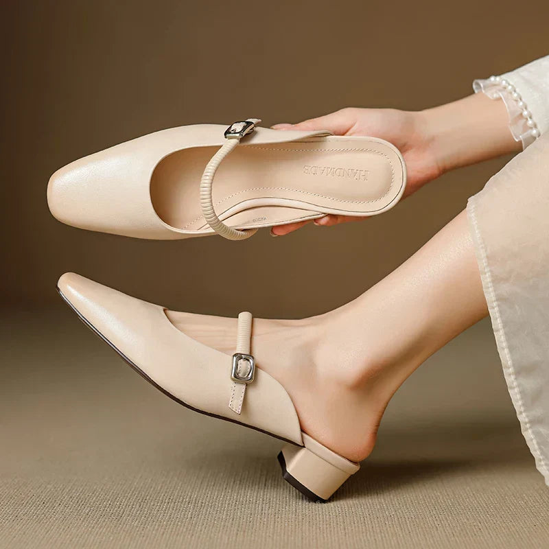 Mule Mary Jane aus echtem Leder