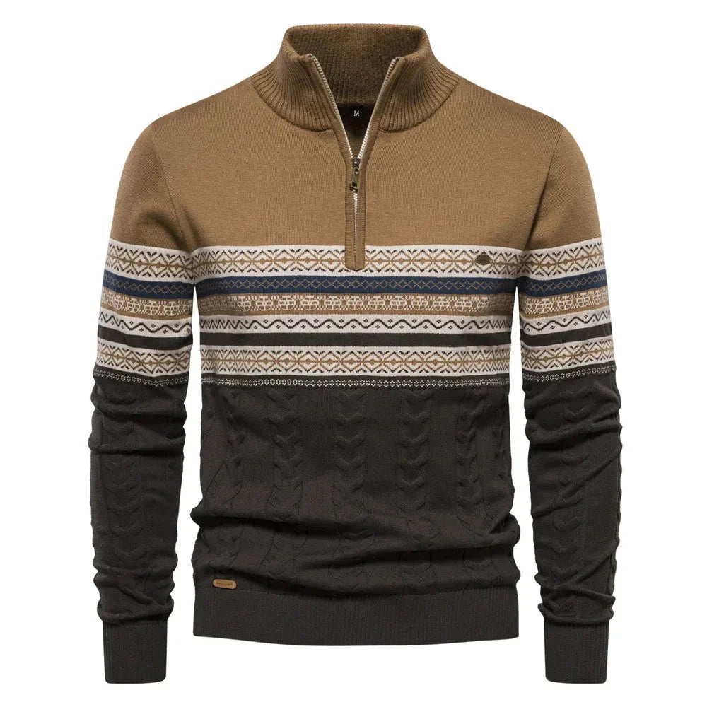 Henry™ - Stilvoller Fair Isle Halbzip-Pullover