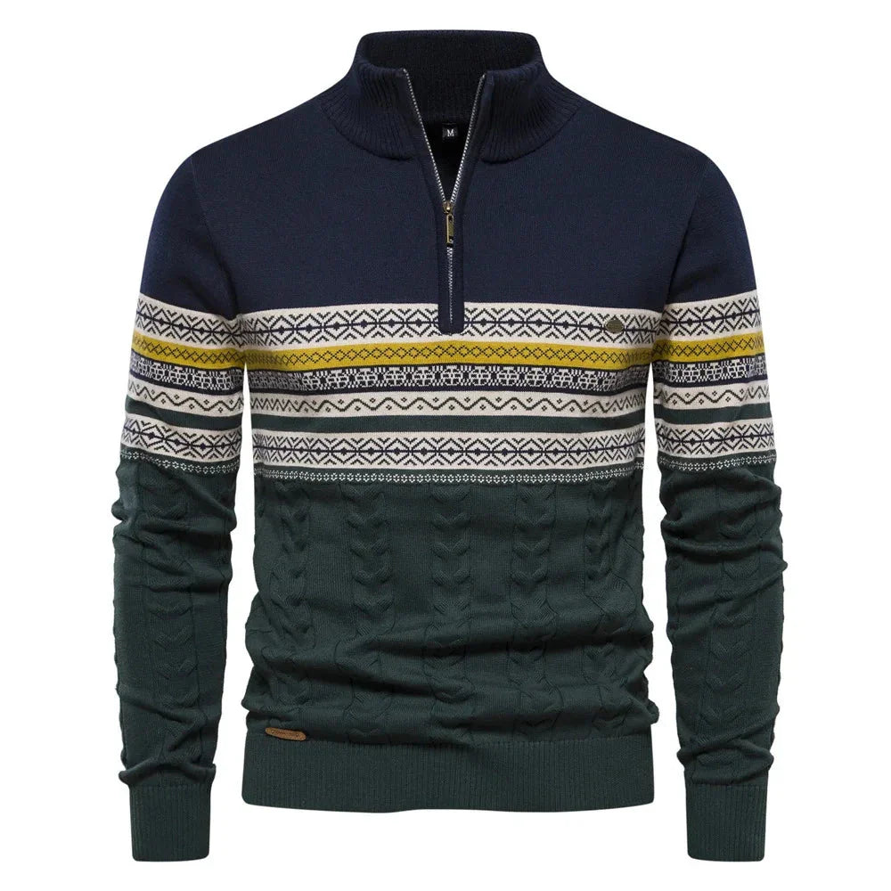 Henry™ - Stilvoller Fair Isle Halbzip-Pullover