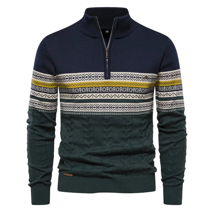 Henry™ - Stilvoller Fair Isle Halbzip-Pullover