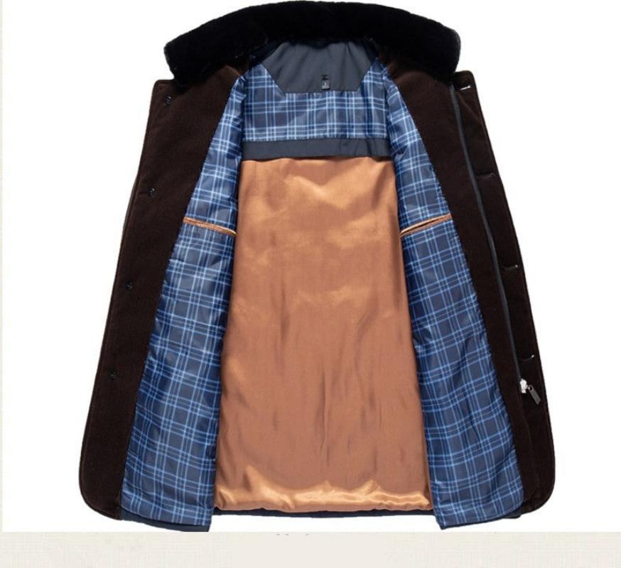 Charles™ | Warme Vintage Steppjacke mit Pelzkragen