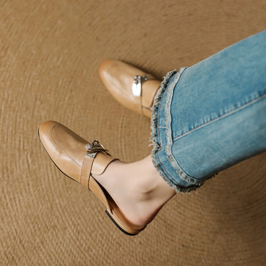 Mules aus echtem Leder Carla