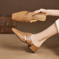 Mule aus echtem Leder in Ivory