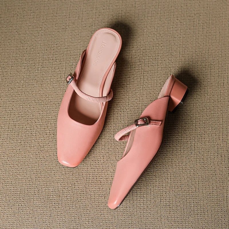 Mule Mary Jane aus echtem Leder
