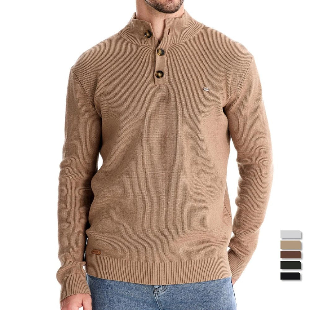 Konrad | Stylischer Herrenpullover mit Knopfdesign