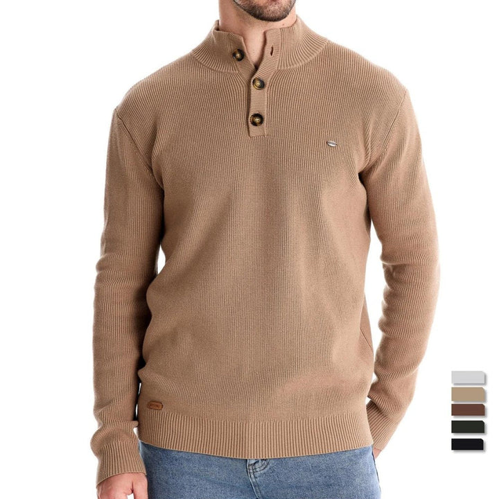 Konrad | Stylischer Herrenpullover mit Knopfdesign