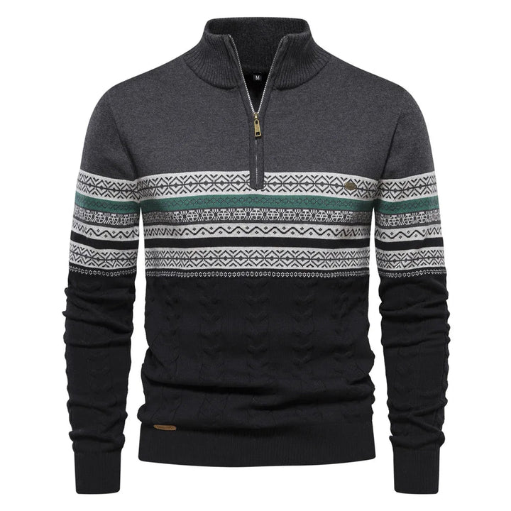 Henry™ - Stilvoller Fair Isle Halbzip-Pullover