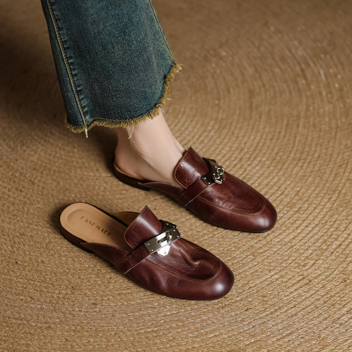 Mules aus echtem Leder Carla