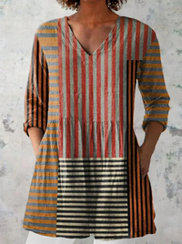 Cordelia | Lange Bluse mit V-Ausschnitt