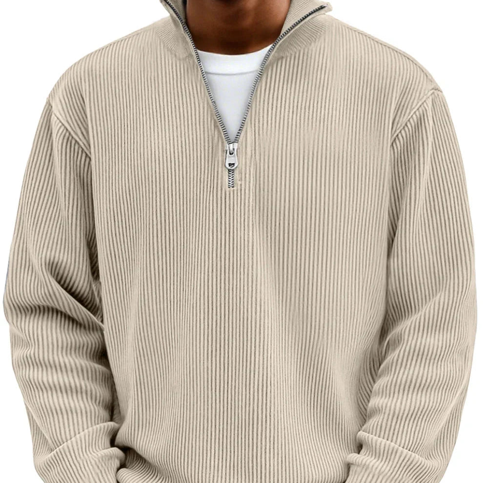 Jan | Pullover mit halbem Reißverschluss und langen Ärmeln