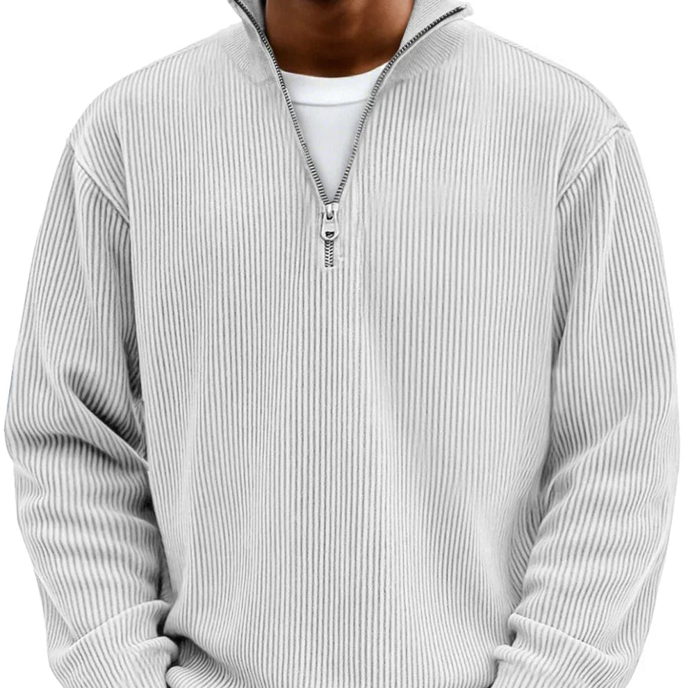 Jan | Pullover mit halbem Reißverschluss und langen Ärmeln