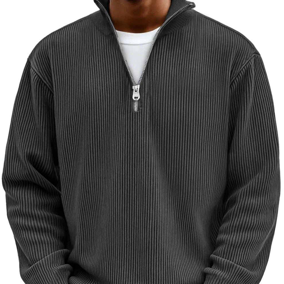 Jan | Pullover mit halbem Reißverschluss und langen Ärmeln