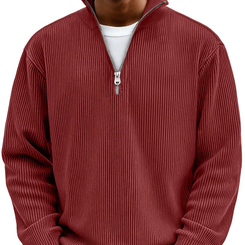 Jan | Pullover mit halbem Reißverschluss und langen Ärmeln
