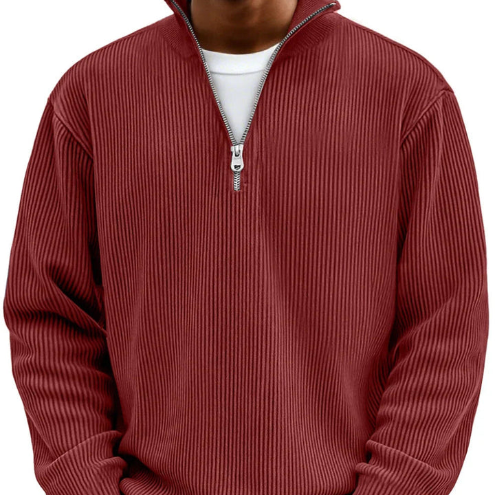 Jan | Pullover mit halbem Reißverschluss und langen Ärmeln