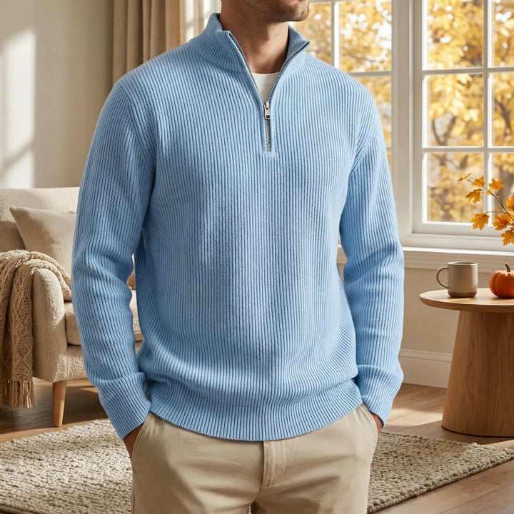 Jan | Pullover mit halbem Reißverschluss und langen Ärmeln