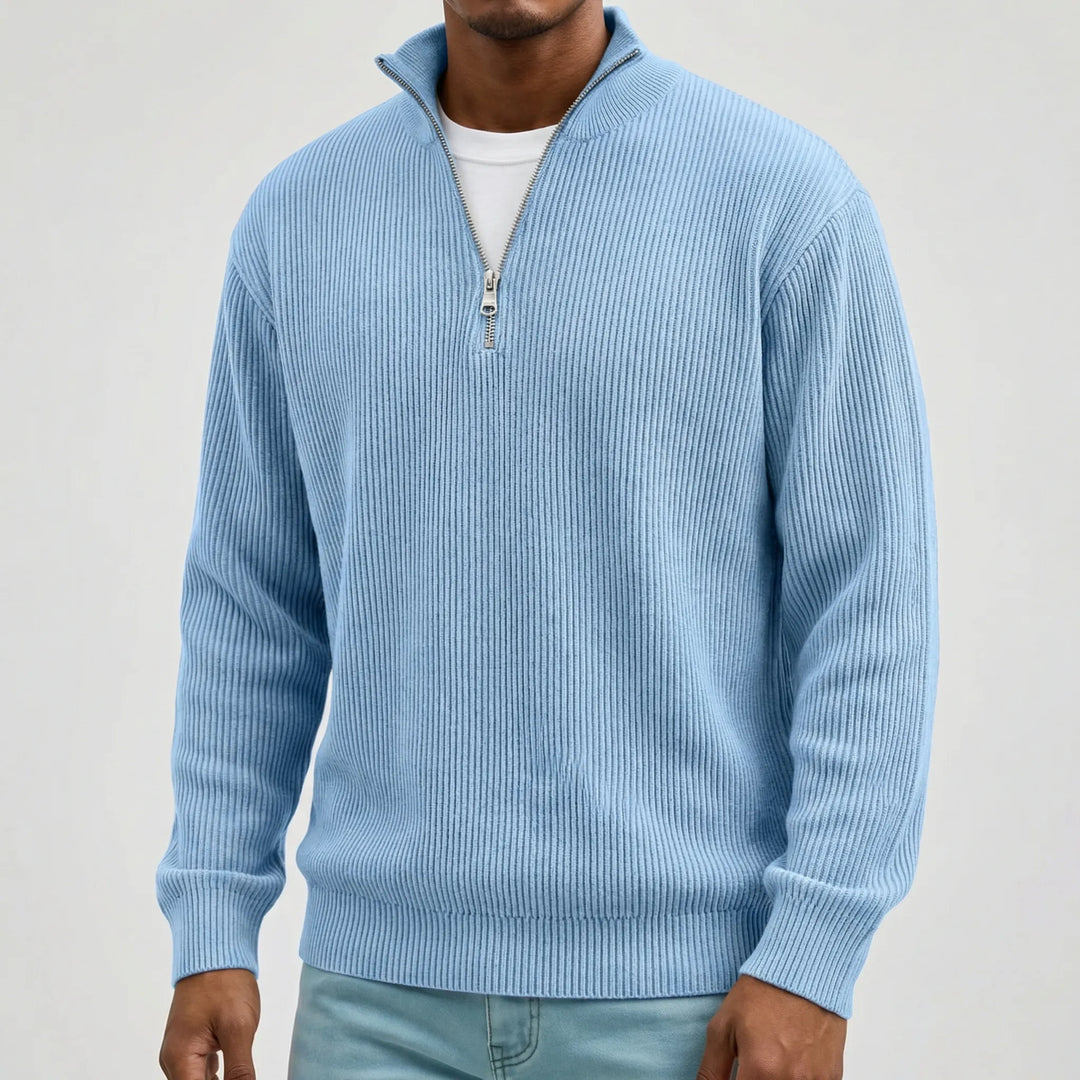 Jan | Pullover mit halbem Reißverschluss und langen Ärmeln