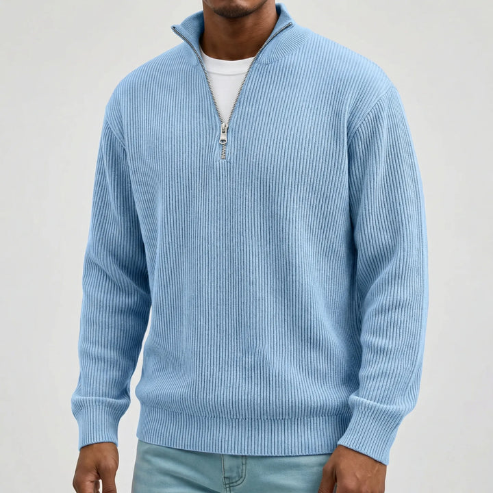 Jan | Pullover mit halbem Reißverschluss und langen Ärmeln