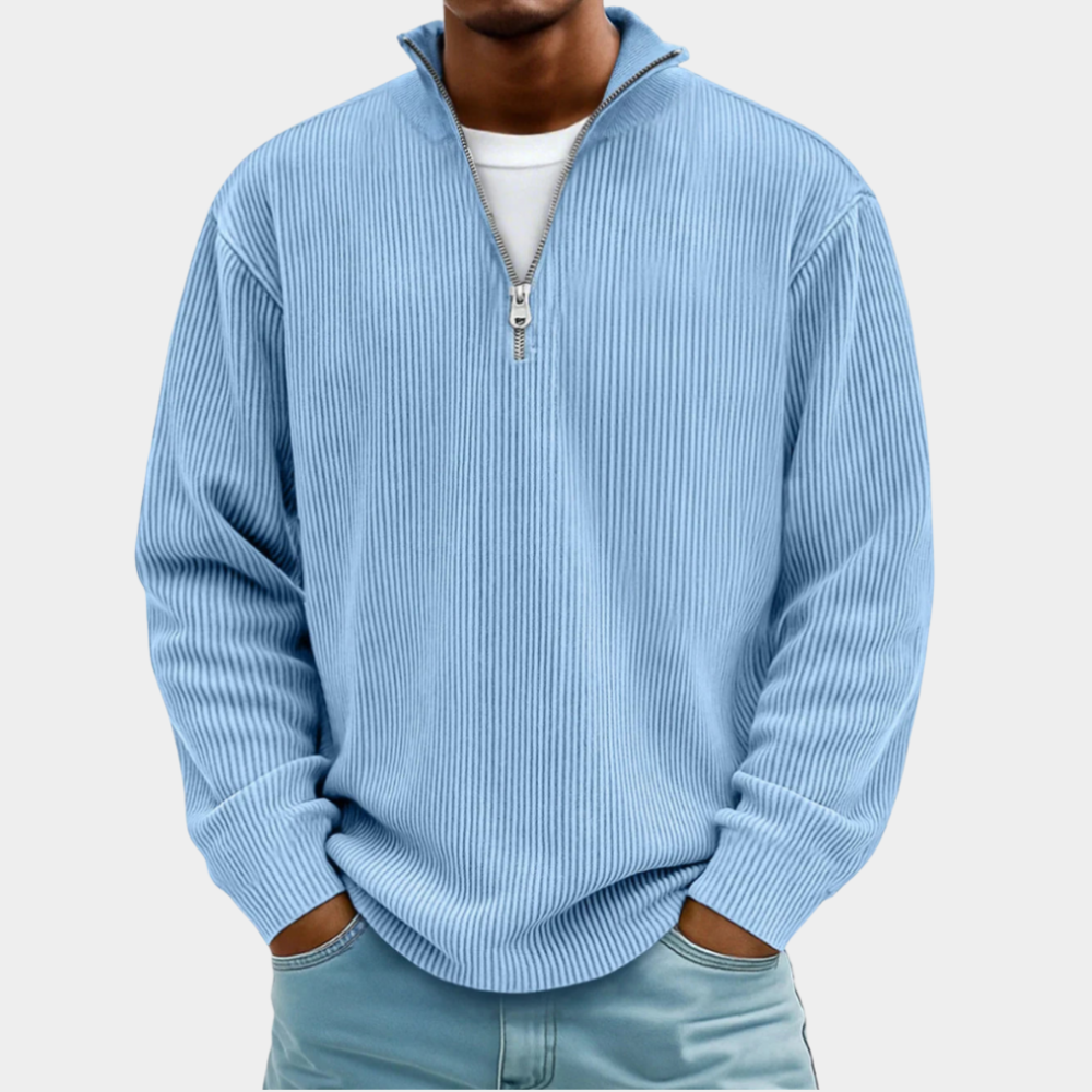 Jan | Pullover mit halbem Reißverschluss und langen Ärmeln