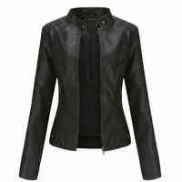 Miranda | Slim Bikerjacke mit Stehkragen und Reißverschluss