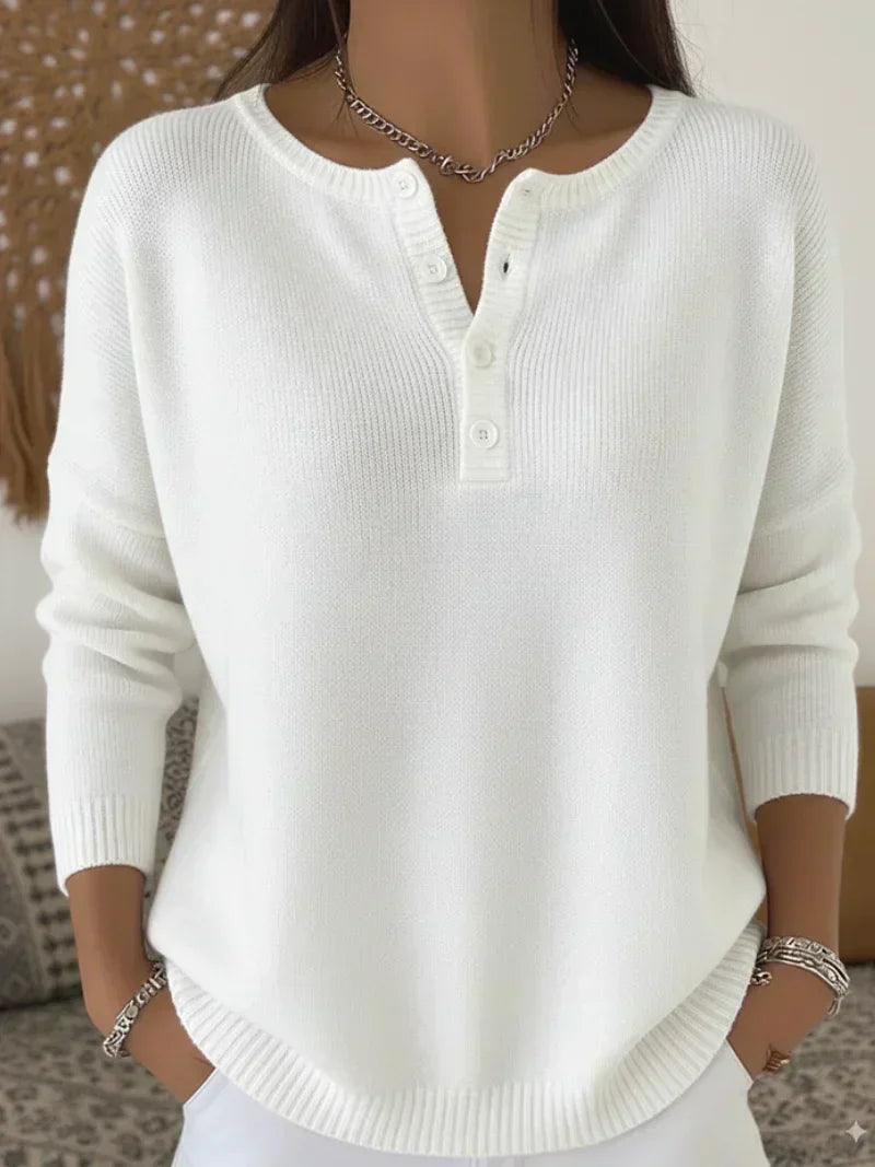 Helena™ | Strickpullover mit Henley-Knöpfen
