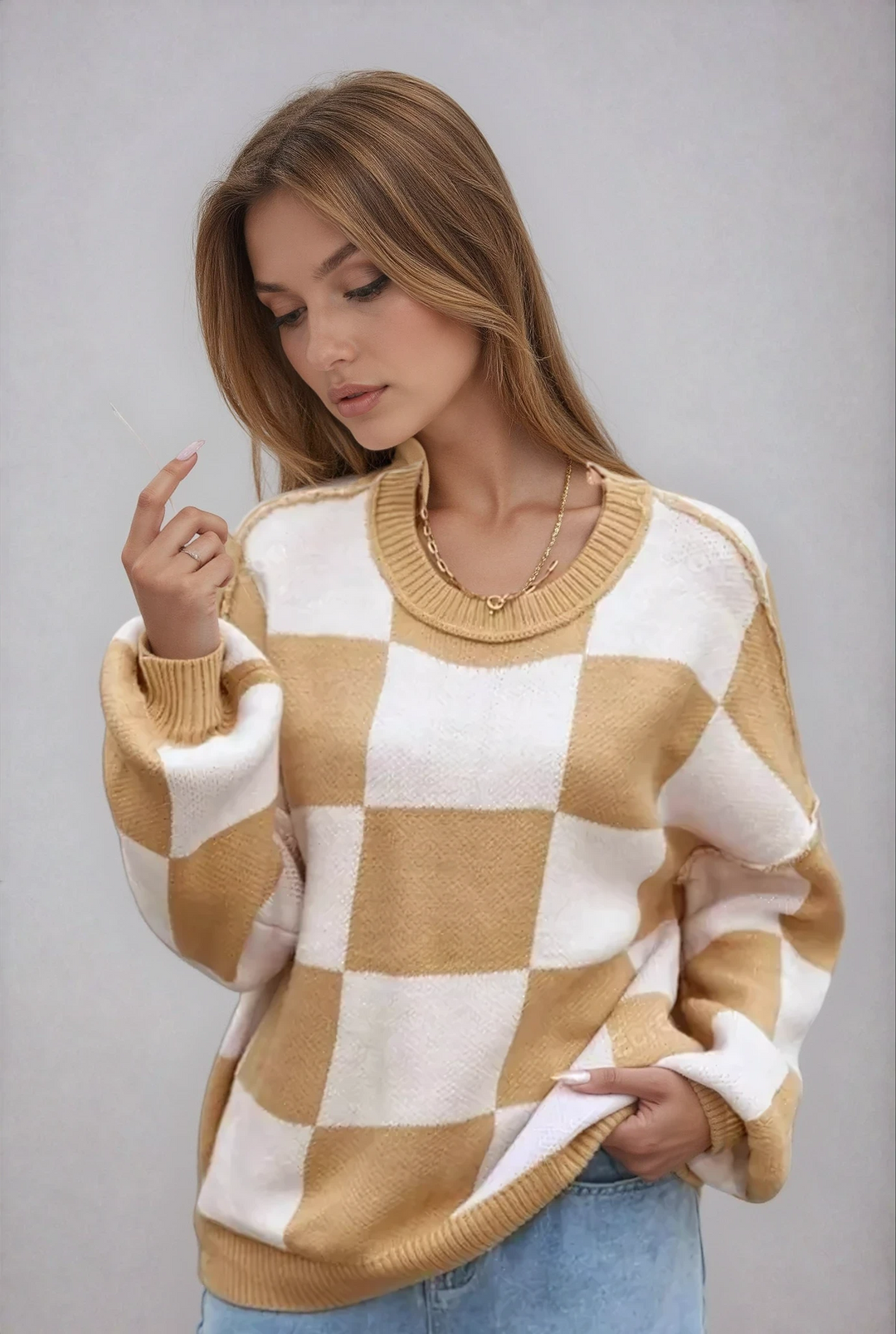 Wynne | Oversized Karomuster Pullover