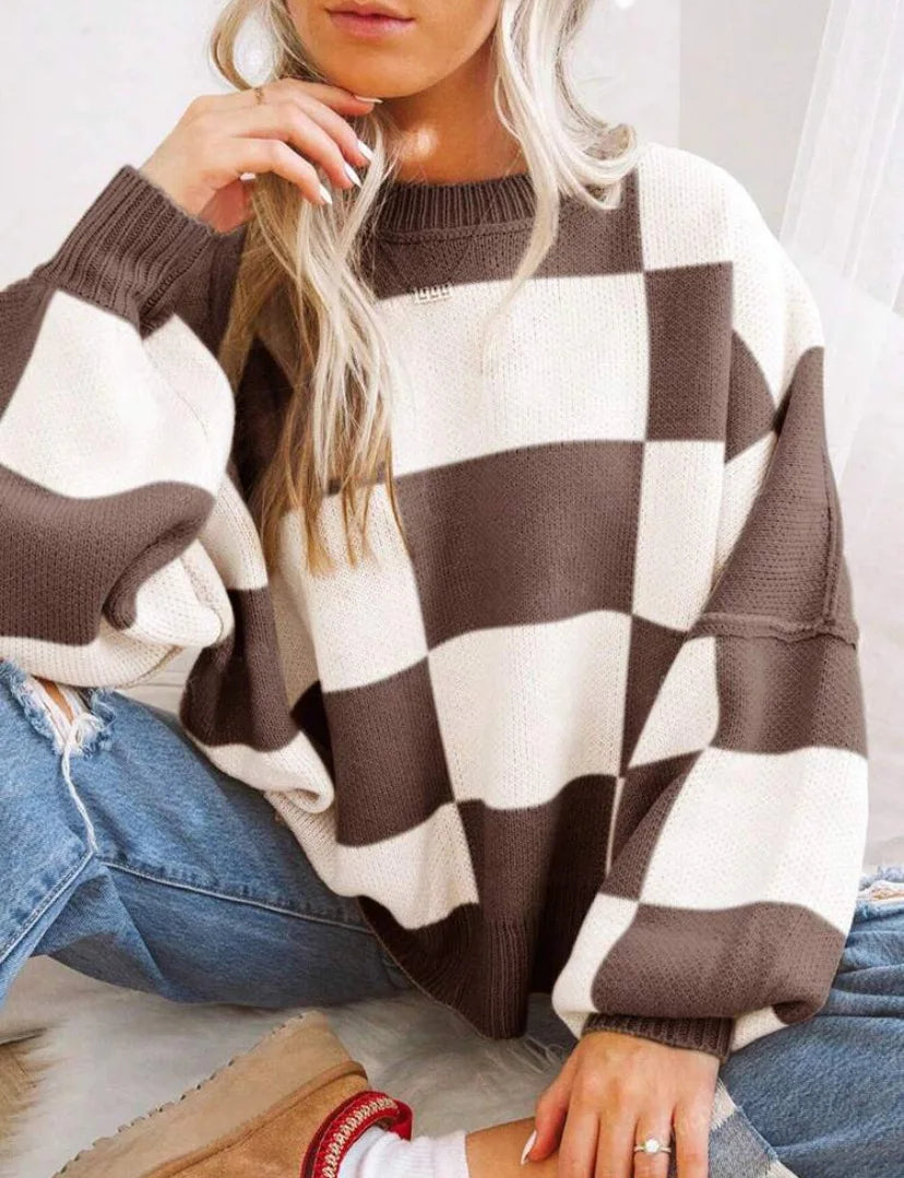 Wynne | Oversized Karomuster Pullover