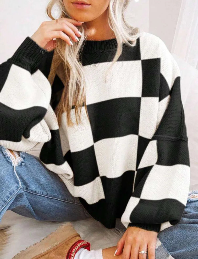 Wynne | Oversized Karomuster Pullover
