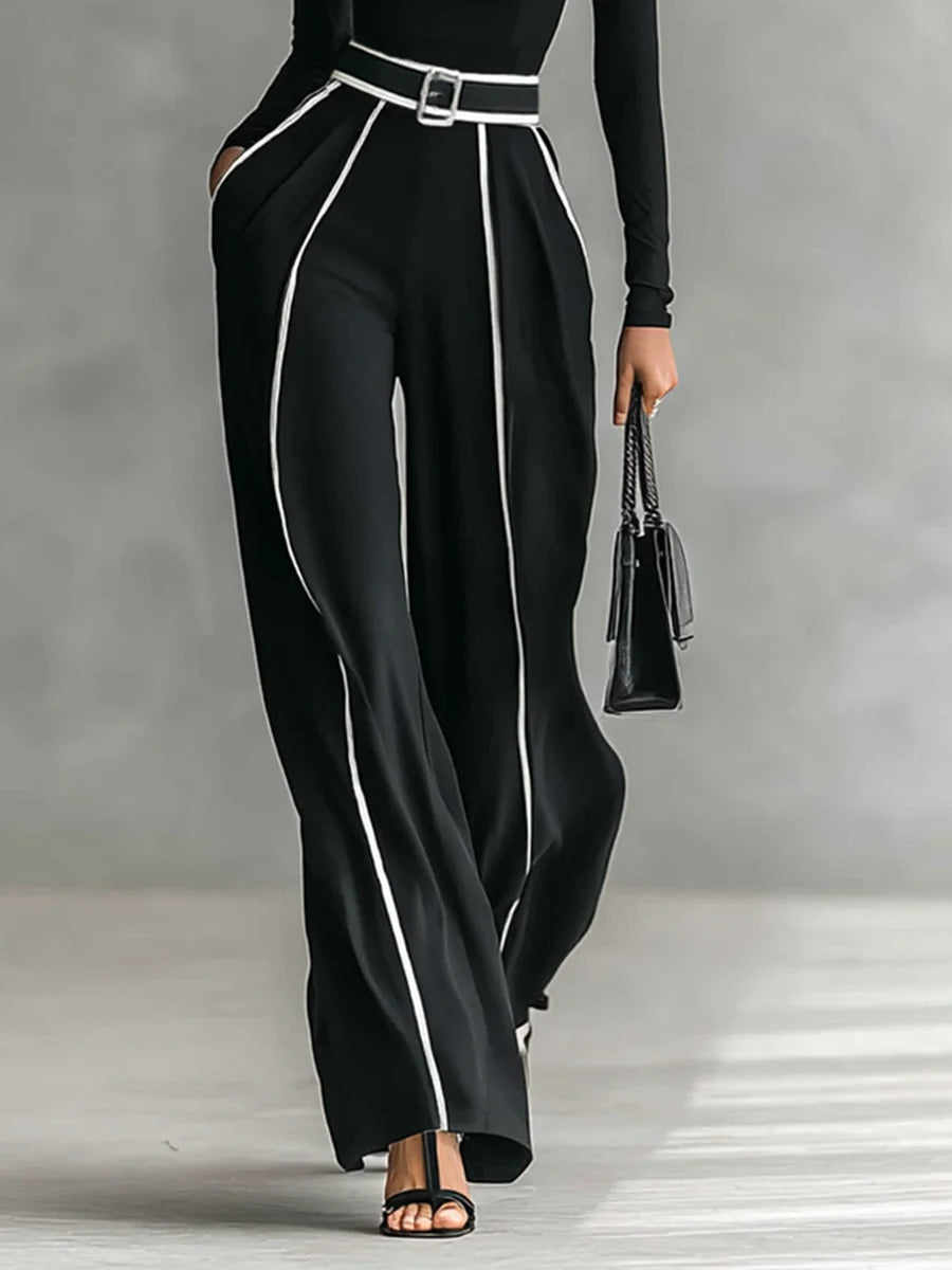 Emma | Elegantes Set mit Hohem Kragen und Weitgeschnittenen Hosen