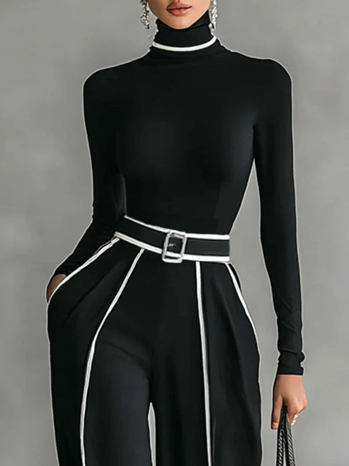 Emma | Elegantes Set mit Hohem Kragen und Weitgeschnittenen Hosen